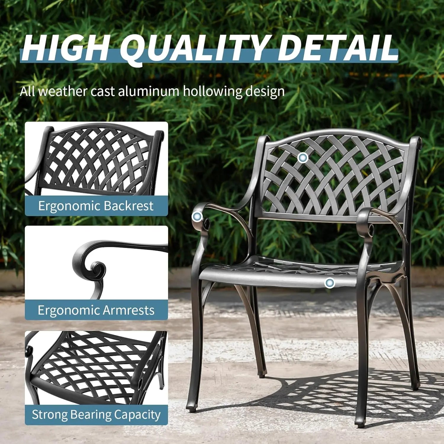 2PC Cast Chair Set